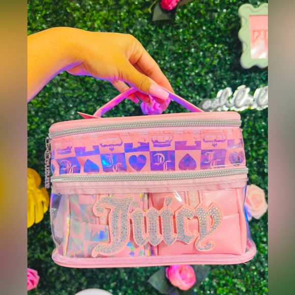 Juicy Couture Pink Bling 3 Piece Travel Bag Set - Picture 1 of 5